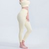 BABYYER Women's Yoga Pants, High-Waisted Tummy Seamless Fitness Clothes, Ribbed Solid Soft Cotton Leggings for Women Leg Training - 2 of 4
