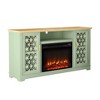 60" Floral Style TV Stand with Electric Fireplace TV Stand for TVs up to 65" , Cable Management - Festivo - 2 of 4