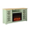 60" Floral Style TV Stand with Electric Fireplace for 65" TVs, Cable Management - Festivo - image 2 of 4