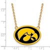 Black Bow Jewelry 14k Yellow Gold Plated Sterling Silver Iowa Hawkeyes NCAA Necklace 18 Inch - 3 of 4
