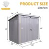 Garbage Bin Shed Stores 2 Trash Cans Metal Outdoor Bin Shed for Garbage Storage,Stainless Galvanized Steel, Bin Shed for Garden Yard Lawn Gray - 4 of 4