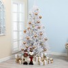 LuxenHome 6.5' Pre-Lit Artificial White Christmas Tree Holiday Decoration with Metal Stand - 4 of 4