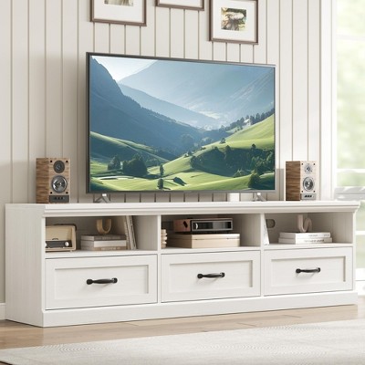 TV Stand for 75 Inch TV, Mid-Century Modern Entertainment Center with Storage Drawer