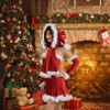 Santa's Baby Christmas Hooded Red & White Adult Women's Costume Scarf - 3 of 4