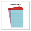 Universal Perforated Ruled Writing Pads, Narrow Rule, Red Headband, 50 Assorted Pastels 5 x 8 Sheets, 6/Pack - 3 of 4