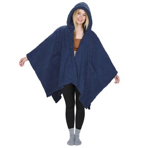 Women's Plus Size Open Front Lightweight Casual Cardigan, Fuzzy Cozy Fleece Blanket Wrap Sweaters, Wearable Blanket Woman, Gift for Her - Catalonia - 1 of 4