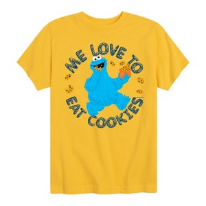 Boys' - Sesame Street - Me Love To Eat Cookies Short Sleeve Graphic T-Shirt - 1 of 4