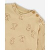 Deux par Deux Boy Organic Cotton Pant and Top Set Beige Printed Dogs - 3 of 4
