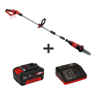 Einhell GE-LC Power X-Change 18-Volt Cordless 8-Inch Telescoping Pole Chain Saw, Kit (w/ 3.0-Ah Battery + Fast Charger)