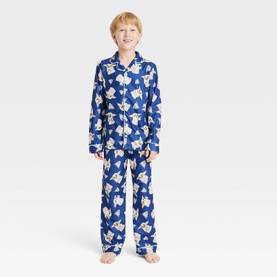 Boys' Star Wars: The Mandalorian The Child 2pc Coat Pajama Set - Blue