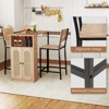 Tangkula 3 PCS Bar Table and Chairs Set w/ 2 Bar Stools & Storage Shelves Backrests - 4 of 4