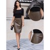INSPIRE CHIC Women's Faux Leather PU Elastic High Waist Bodycon Pencil Midi Skirt - 2 of 4