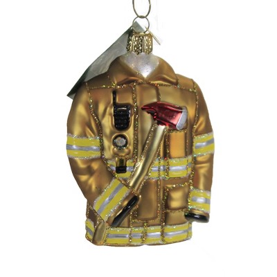 Old World Christmas 4.25" Firefighter's Coat First Responder Brave  -  Tree Ornaments