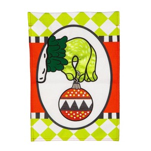 Evergreen Christmas Monster Ornament Burlap Garden Flag 12 x 18 Inches Indoor Outdoor Decor - 1 of 4