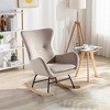 NicBex Teddy Fabric Glider Rocking Chair,Upholstered Nursery Rocking Chairs with High Backrest and Armrests,Nursing Chair for Bedroom - 2 of 4
