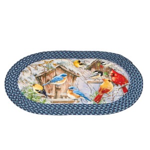 Collections Etc Snow-Covered Winter Birdhouse Braided Accent Rug - 1 of 3