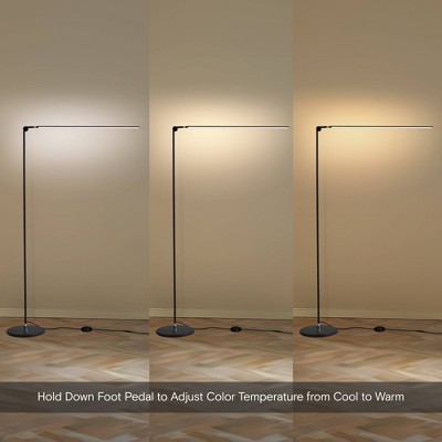 Libra Black Adjustable LED Floor Lamp with 3-Way Switch