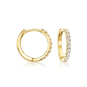Pure Collection by Ross-Simons 0.15 ct. t.w. Diamond Charm-Compatible Huggie Hoop Earrings in 14kt Yellow Gold - 1 of 4