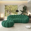 WJSHome 3 Seater Bubble Sofa with Ottoman, Curved Couch, Comfy Upholstered Sofa, Mesh Fabric 3D Honeycomb Shape Modern Couch - 2 of 4