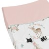 Sweet Jojo Designs Girl Changing Pad Cover Deer Floral Pink Taupe and Green - 3 of 4