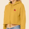 Dalix Strawberry Embroidered Fleece Cropped Hoodie Cold Fall Winter Women - 4 of 4