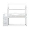 NicBex Twin Over Twin Bunk Bed with Roof Design and Guardrail and 3 Drawers,Loft Bed with Ladder and Shelves,Noise Reduced Bunk Beds for Bedroom - 4 of 4