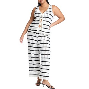 ELOQUII Elements Women's Plus Size Sweater Pull On Pant - 1 of 2