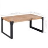 vidaXL Solid Acacia Wood Coffee Table with Steel Legs - Stylish Industrial, Durable Furniture, Brown and Black - 4 of 4