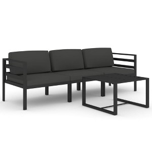 vidaXL Patio Furniture Set Outdoor Sectional Sofa Set Aluminum Anthracite - 1 of 4