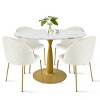 Set Of 4 Nano Tufted Velvet Upholstered Side Chair Gold Leg -The Pop Home - 2 of 4