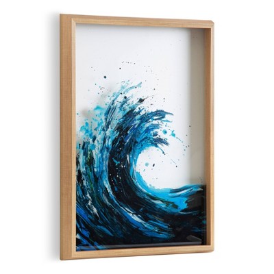 18" x 24" Blake Waves Framed Printed Glass Natural - Kate and Laurel