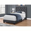 Monarch Specialties Bed Twin Size Platform Teen Frame Upholstered Velvet Wood Legs Grey Chrome Transitional - 2 of 4
