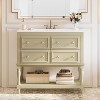 Tribesigns Bathroom Vanity with Ceramic Sink, Freestanding Storage Cabinet with Soft-Close System, Beige - 2 of 4