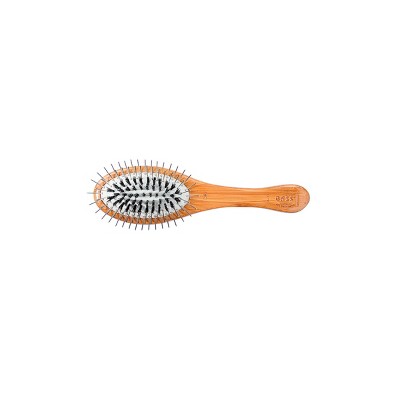 Bass Pet Brushes The Hybrid Groomer Shine & Condition, Patented & Award  Winning, Natural Bristle + Alloy Pin Bamboo Handle Palm Style : Target