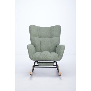 Ridstar Modern Accent Chair, Armchairs with High Backrest For Living Room-Green - 1 of 4