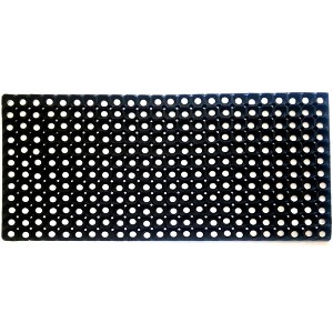 HomeRoots 19" X 39" Black Rubber Outdoor Door Mat - 1 of 4