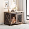 37" Dog Crate Furniture End Table with Flip-Top Lid & Movable Divider,Furniture Style Wooden Dog Kennel - 2 of 4