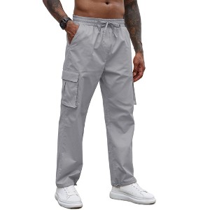 COOFANDY Men's Casual Cargo Pants Cotton Drawstring Athletic Jogger Sweatpants - 1 of 4