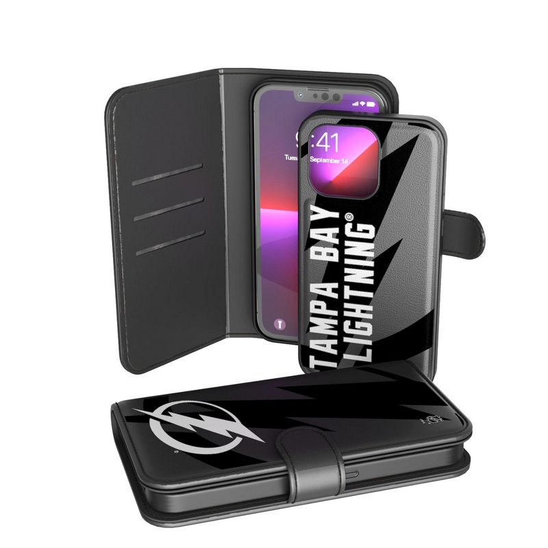Keyscaper Tampa Bay Lightning Monocolor Tilt Wallet Phone Case, 1 of 2