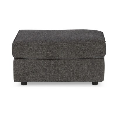 34'' Slate Gray Upholstered Rectangular Ottoman