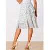 INSPIRE CHIC Women's Floral Layered Elastic Waist Chiffon Ruffle Midi Skirt - 4 of 4