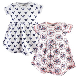 Yoga Sprout Baby and Toddler Girl Cotton Short-Sleeve Dresses 2pk, Bloom - 1 of 1