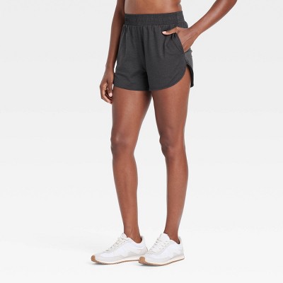 Women's Soft Stretch High-Rise Shorts 3.5" - All In Motion™ Heathered Black S