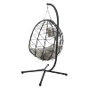 NicBex Indoor Outdoor Wicker Hanging Egg Chair with Cushion and Stand for Patio Bedroom Porch Garden - 2 of 4