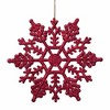 Northlight 24ct Glitter Snowflake Christmas Ornament Set 3.75" - Berry Red - 3 of 3