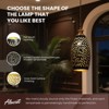 ALUCSET Pendant Light Shade Replacement, Metal Lampshade with 1-5/8" Fitter, Metal Oval Etched Lamp Shape Cover for Chandelier Table Wall Lamp - 2 of 4