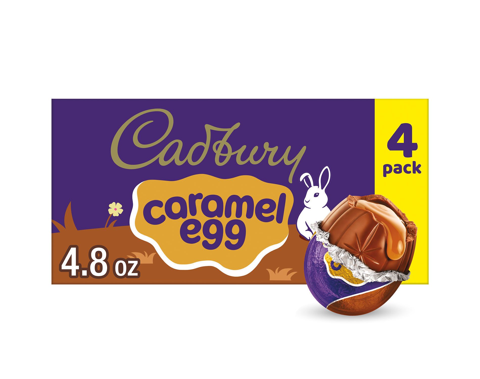 Cadbury Caramel Milk Chocolate Egg Easter Candy - 4.8oz/4ct