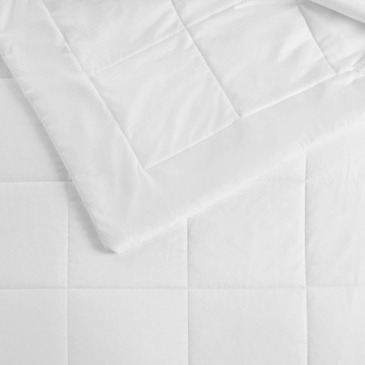 King Size White Knitted Reversible Blanket with Down Alternative Fill