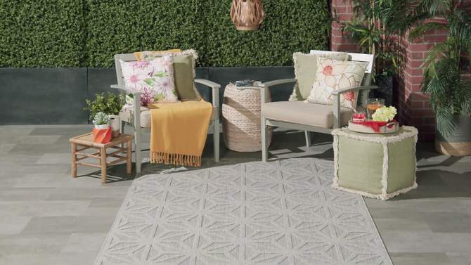 Nourison Palamos Textured Modern Outdoor Area Rug, 2 of 10, play video