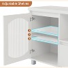 Modern TV Stand for 65 inch TV, TV Cabinet with Fluted Glass Doors and Open Shelves, White TV Entertainment Center with Storage for Living room - 2 of 4